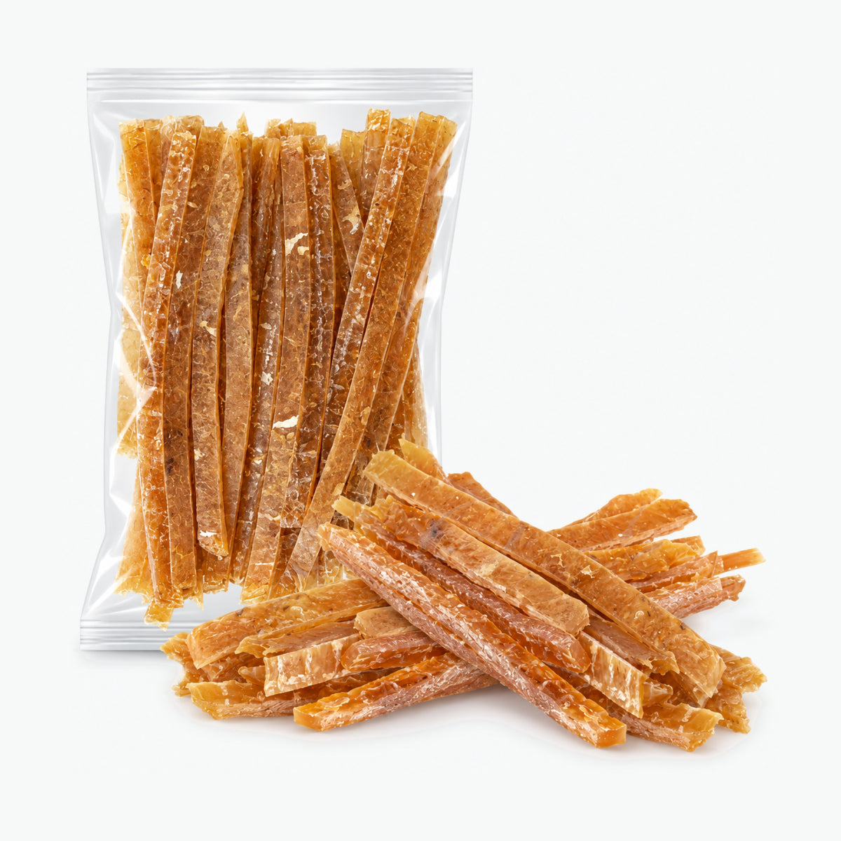 Fischsnack aus Zander, gesalzen und getrocknet