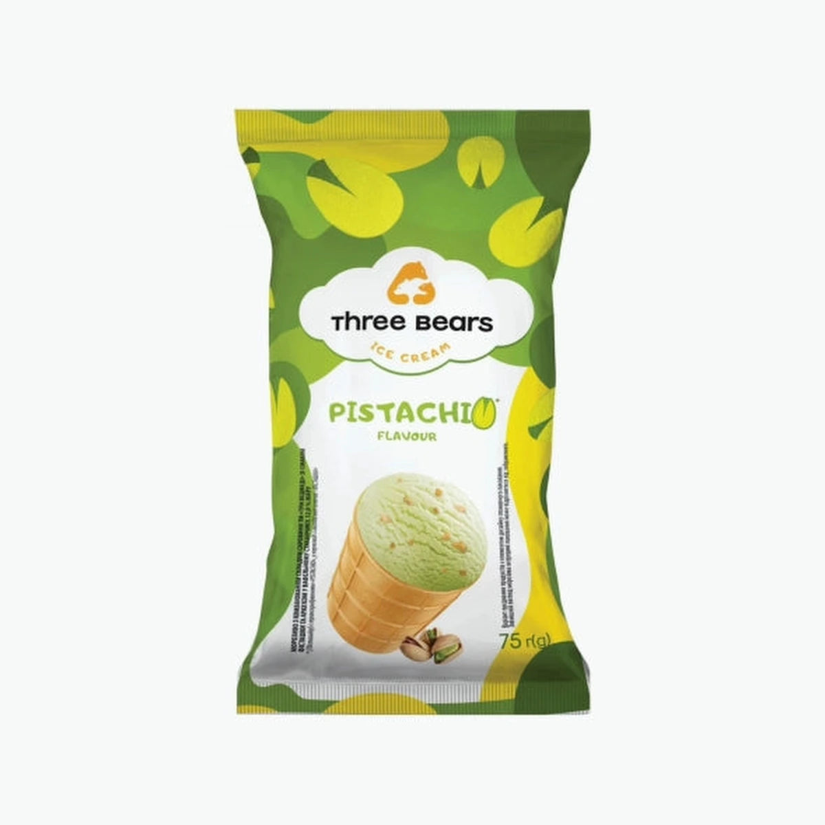 Pistazie Eis im Waffelbecher