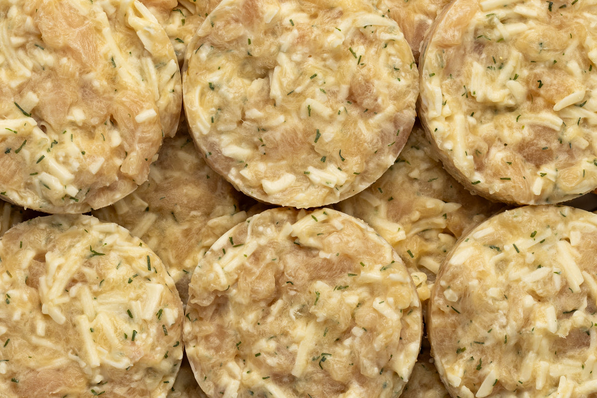 Handmade chicken and cheese patties