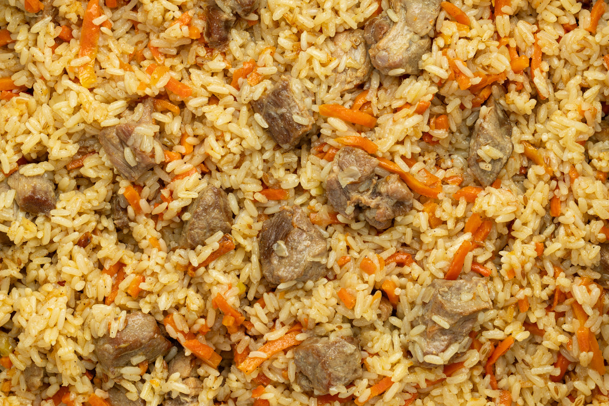 Reisgericht "PLOV" mit Schweinefleisch, handgemacht
