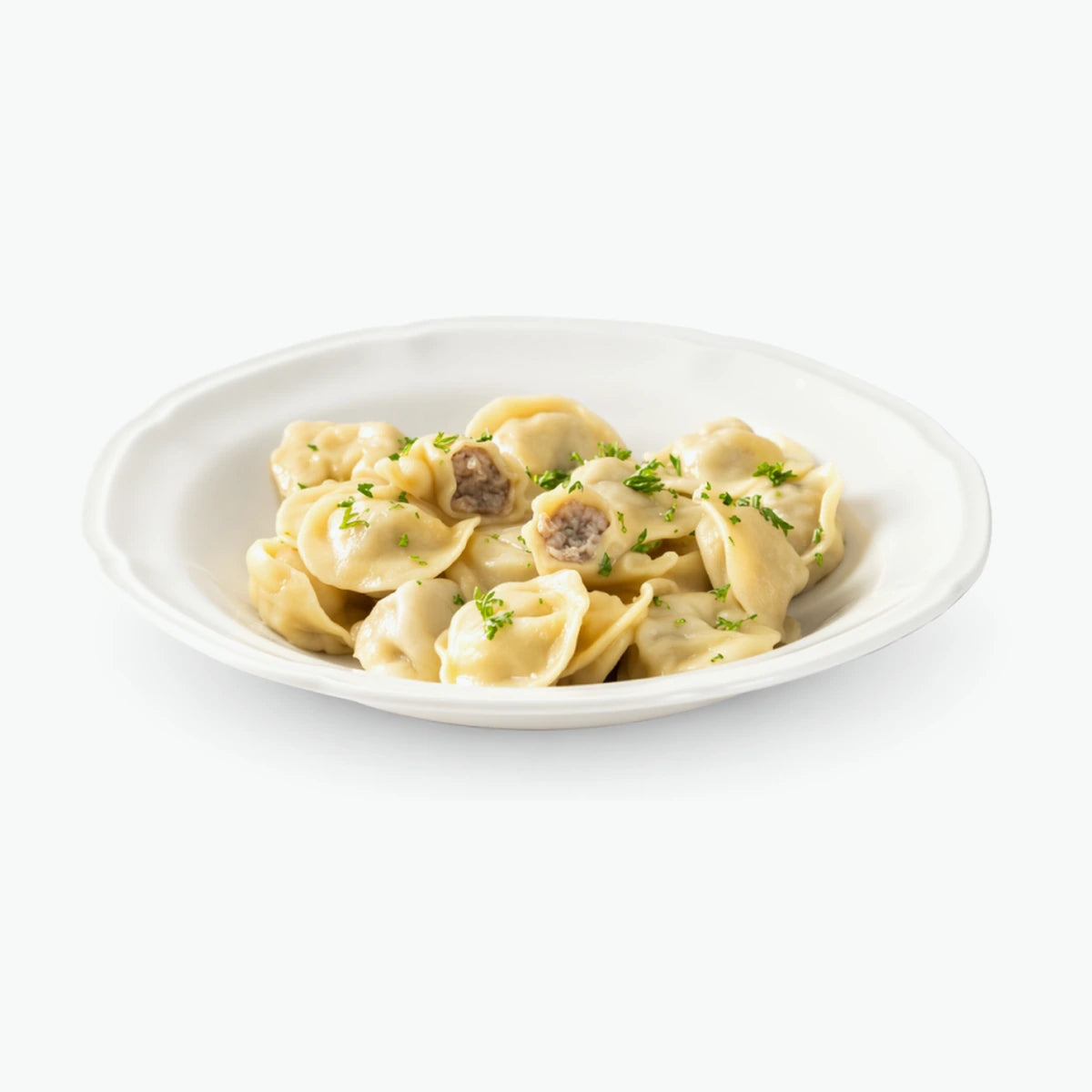 Pelmeni mit Rind - und Schweinefleisch, handgemacht