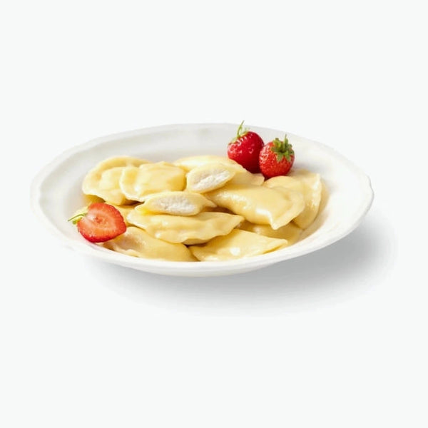 Vareniki with sweet quark filling, handmade