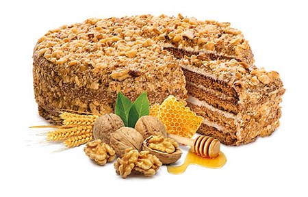 Premium Medovik honey cake with nuts 750 g