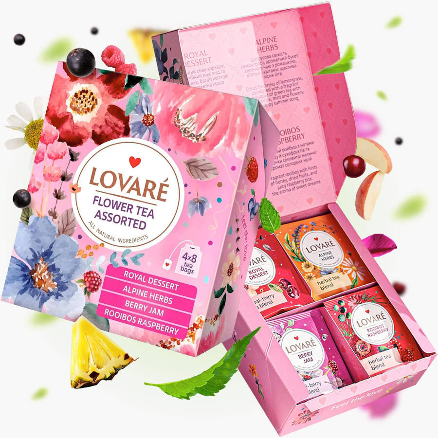 Lovare assorted floral tea set 64 g